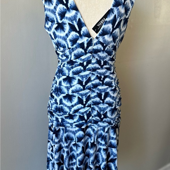 NWT White House Black Market Ruched Tie-Shoulder Midi Dress - Picture 6 of 8